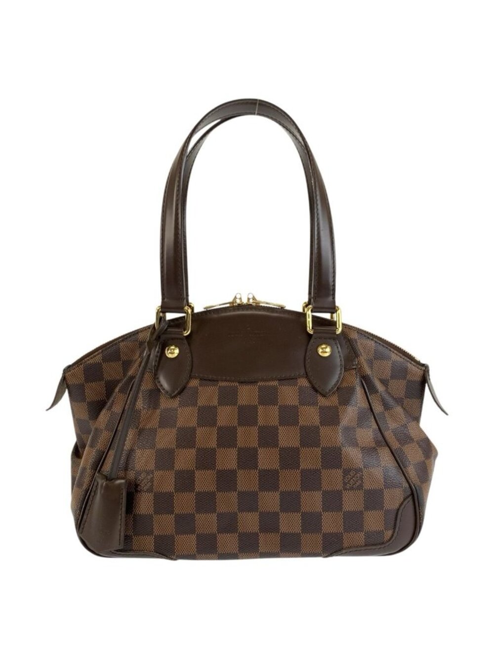 Louis Vuitton Damier Verona PM Brown Gold Tote Shoulder Bag